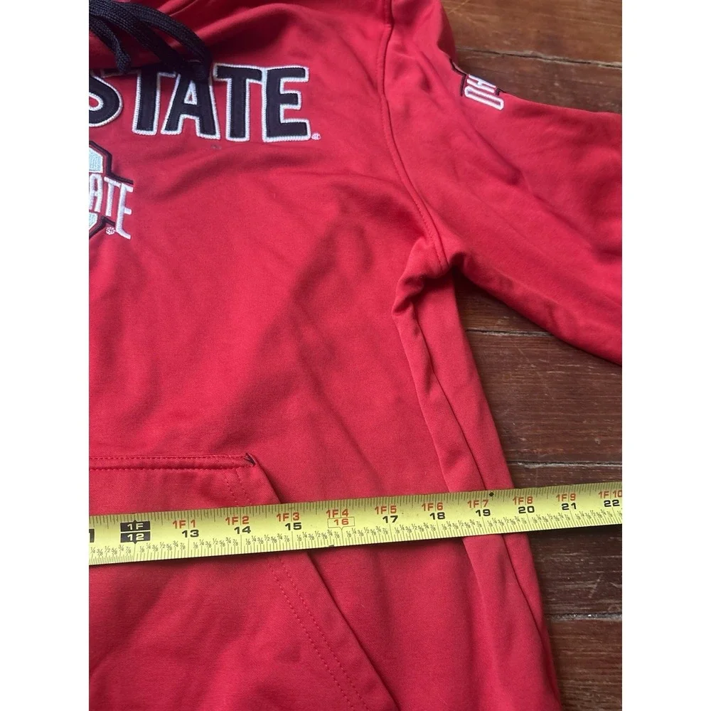 Ohio State University Buckeyes Hoodie Embroidered Red Drawstrings Mens Sz Medium